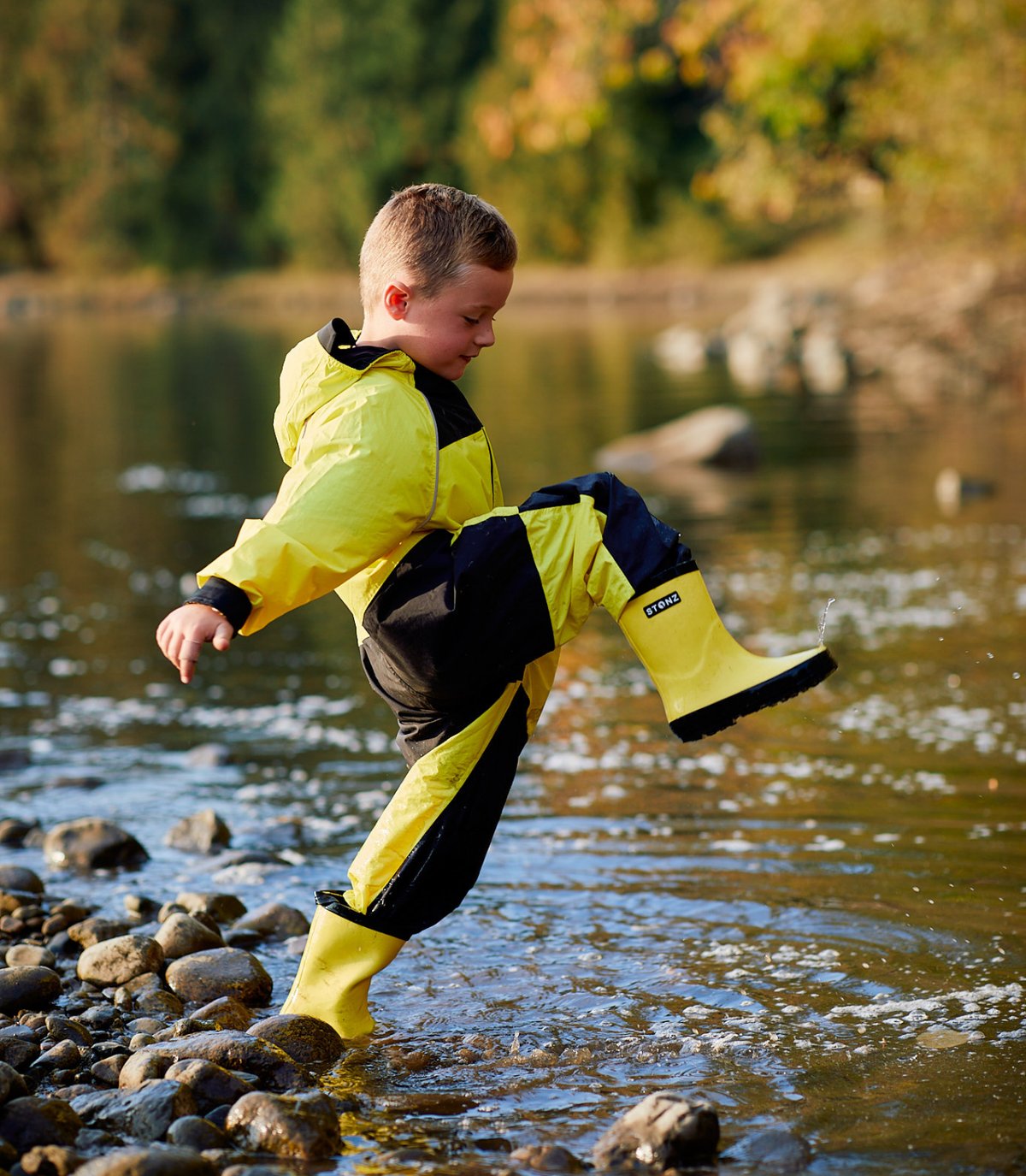 Waterproof Rain Suit for Babies, Toddlers and Kids - Stonz alt::Yellow