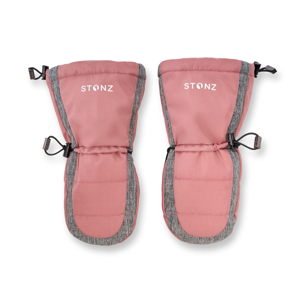 Snow Mitt Kid - Easy-on, Insulated, Waterproof Mittens - Stonz alt::Dusty Rose/Heather Grey